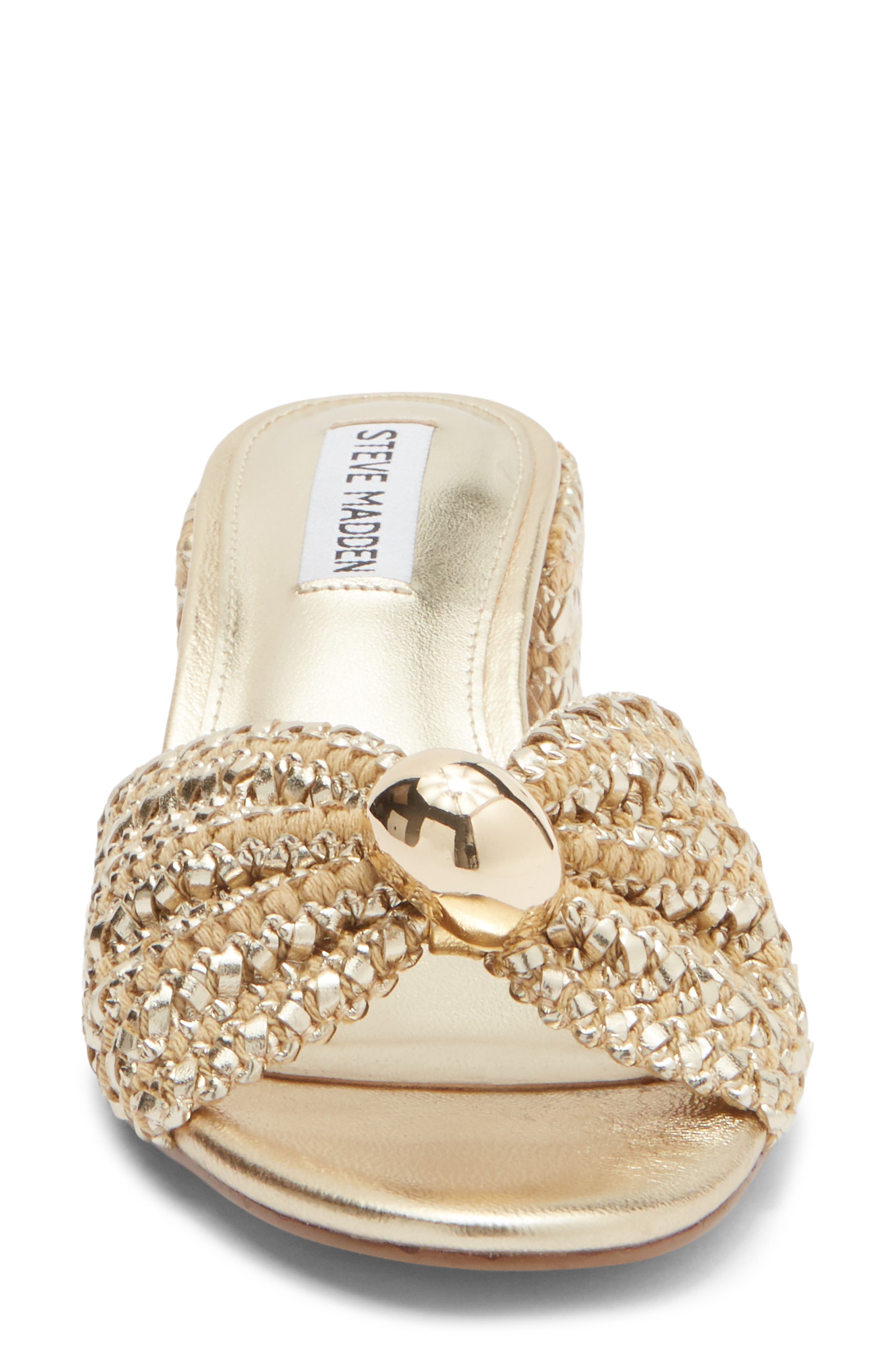 Melodee Woven Slide Sandal, Alternate, color, GOLD