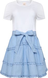 Cinq à Sept Jessie Mixed Media Stretch Cotton Dress