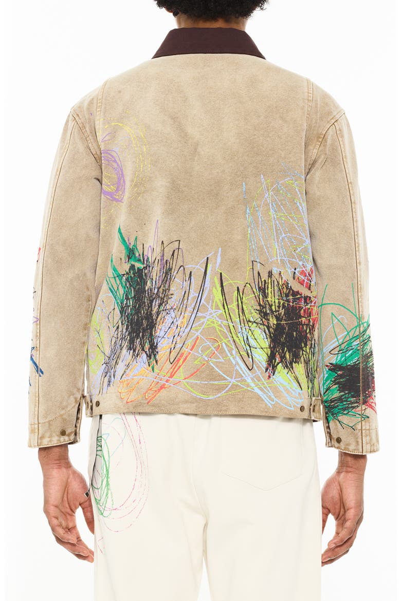 Scribbled Graphic Cotton Canvas Jacket, Alternate, color, SCRIBBLE