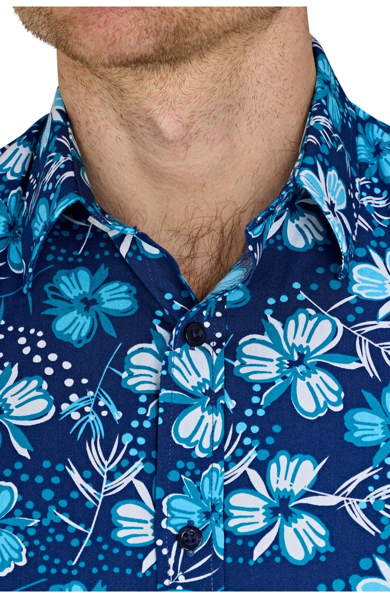 Raging Bull Short Sleeve Blossom Shirt, Alternate, color, Navy