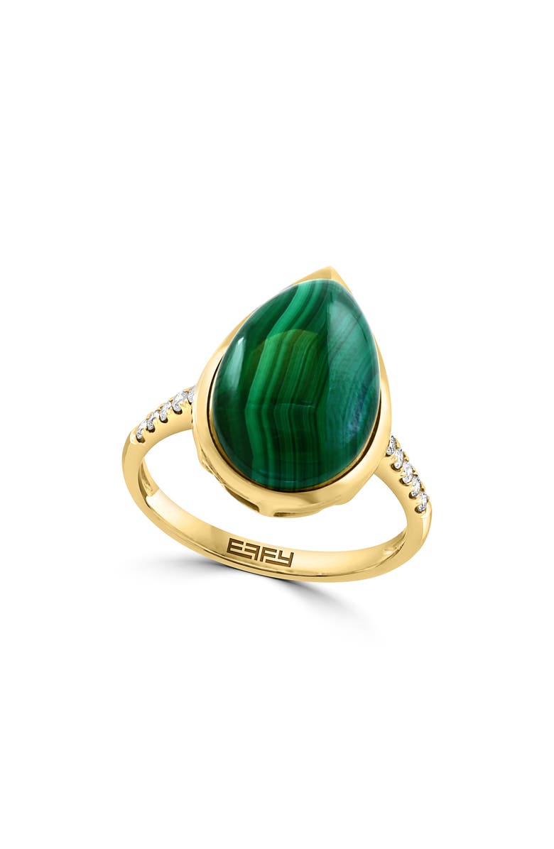 EFFY Malachite & Diamond Ring - 0.12ct., Main, color, Green
