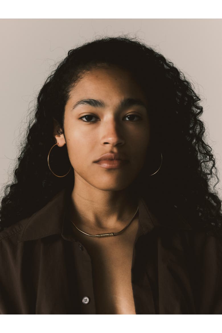 Maddie Large Thin Hoop Earrings, Alternate, color, Recycled Gold Vermeil