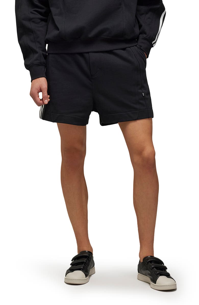 Y-3 French Terry Cutline Shorts, Main, color, 