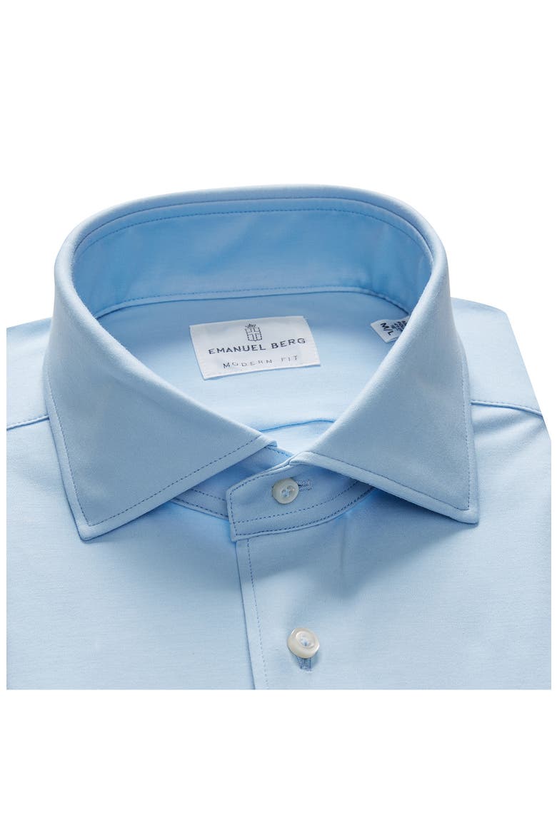 Modern Fit 4Flex Stretch Knit Button-Up Shirt, Alternate, color, LIGHT PASTEL BLUE