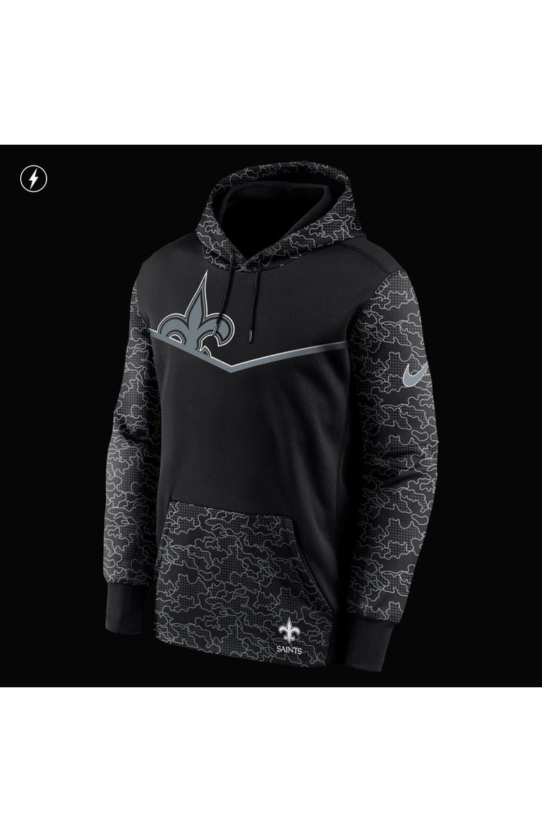 Nike Men's Nike Black New Orleans Saints RFLCTV Chevron Pullover Hoodie, Alternate, color, Black