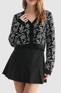 Lush Bows Cotton Blend Crop Cardigan