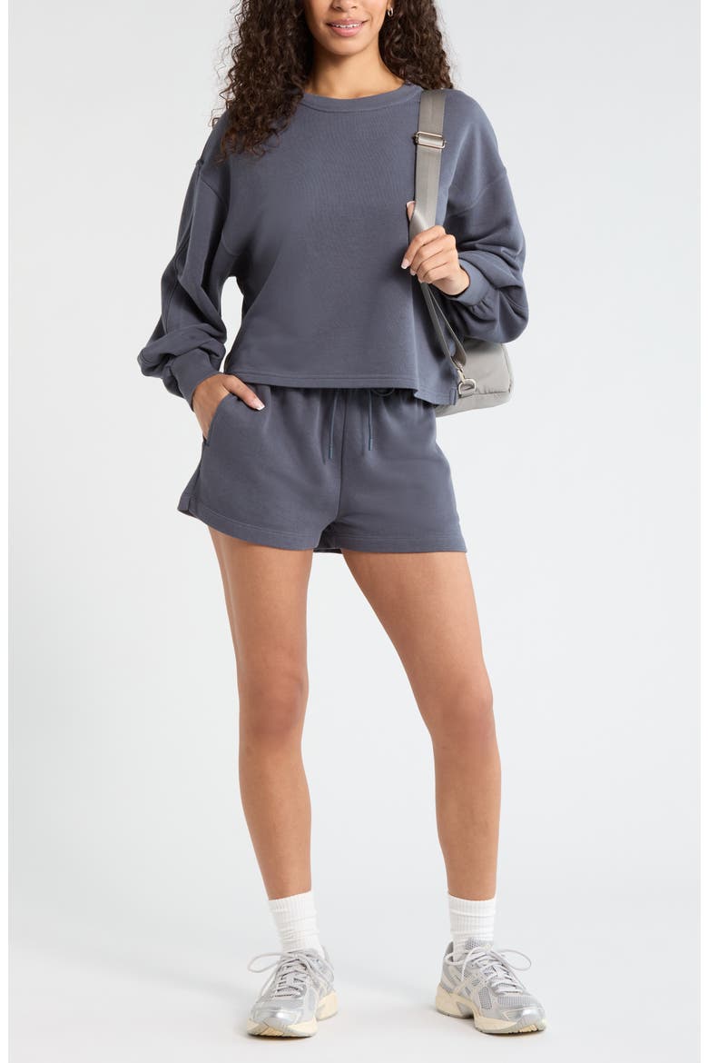 Go Easy French Terry Shorts, Alternate, color, NAVY ARMADA