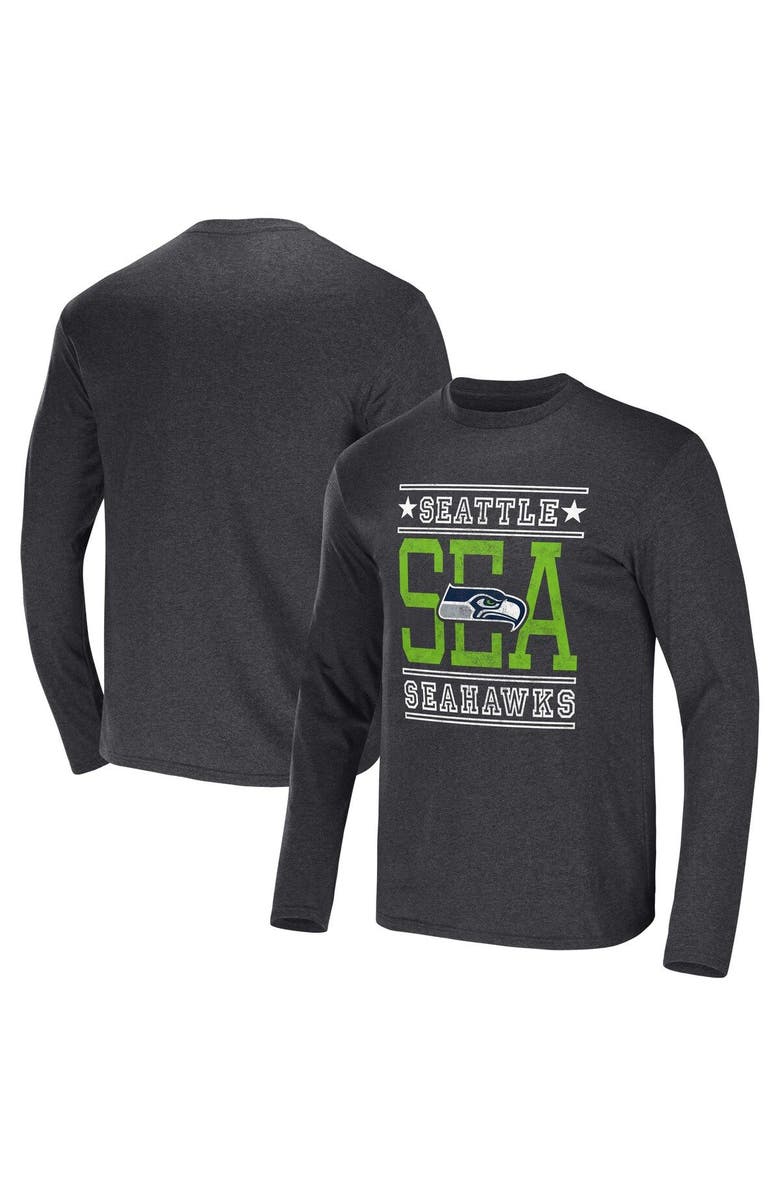 NFL X DARIUS RUCKER Men's NFL x Darius Rucker Collection by Fanatics Heathered Charcoal Seattle Seahawks Long Sleeve T-Shirt, Main, color, Heather Charcoal
