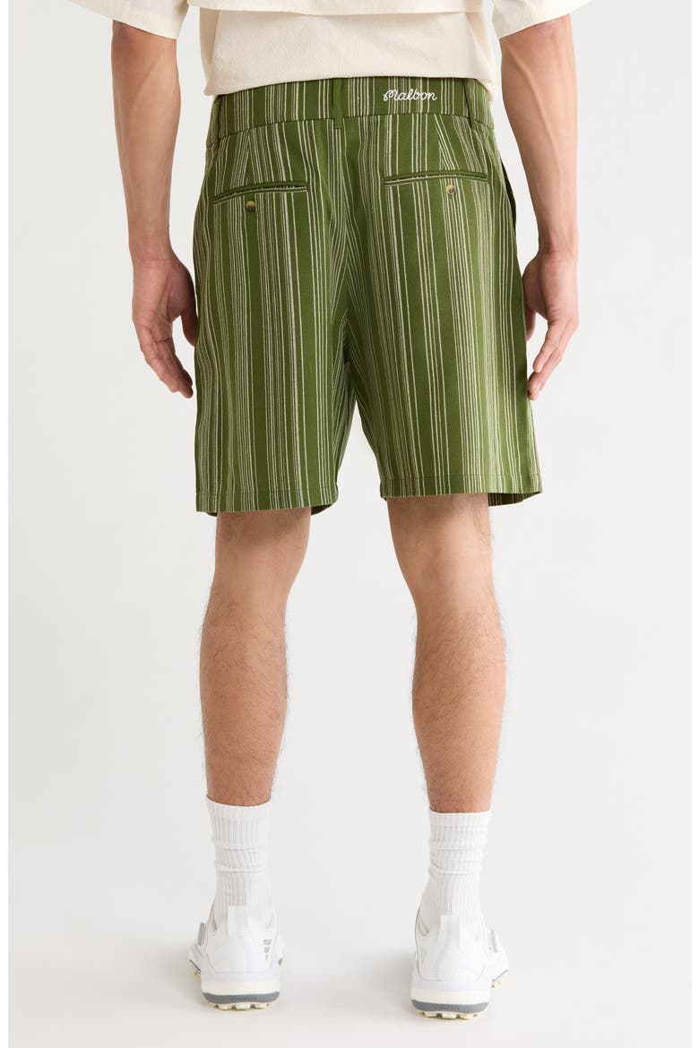 Arena Stripe Pleated Shorts, Alternate, color, CHIVE STRIPE