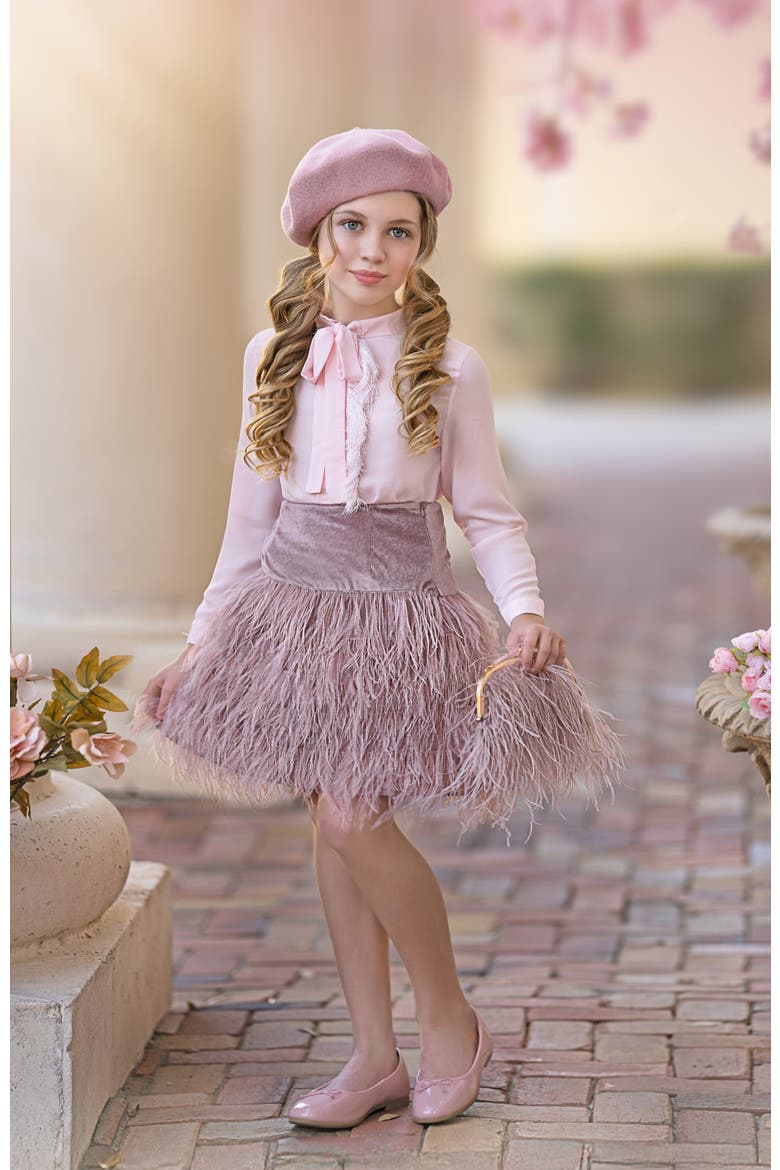 Crepe Fringe Blouse, Alternate, color, Pink