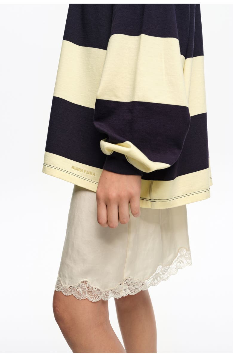 Bimba y Lola Loose-fit striped T-shirt., Alternate, color, Navy