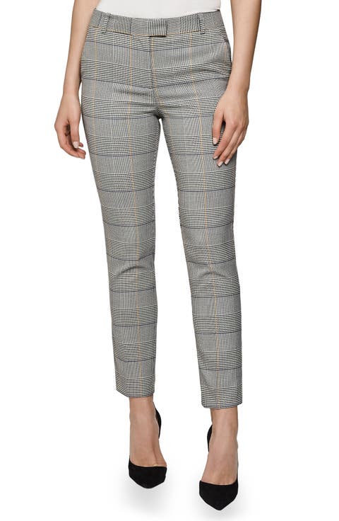 Deborah Glen Check Slim Ankle Trousers