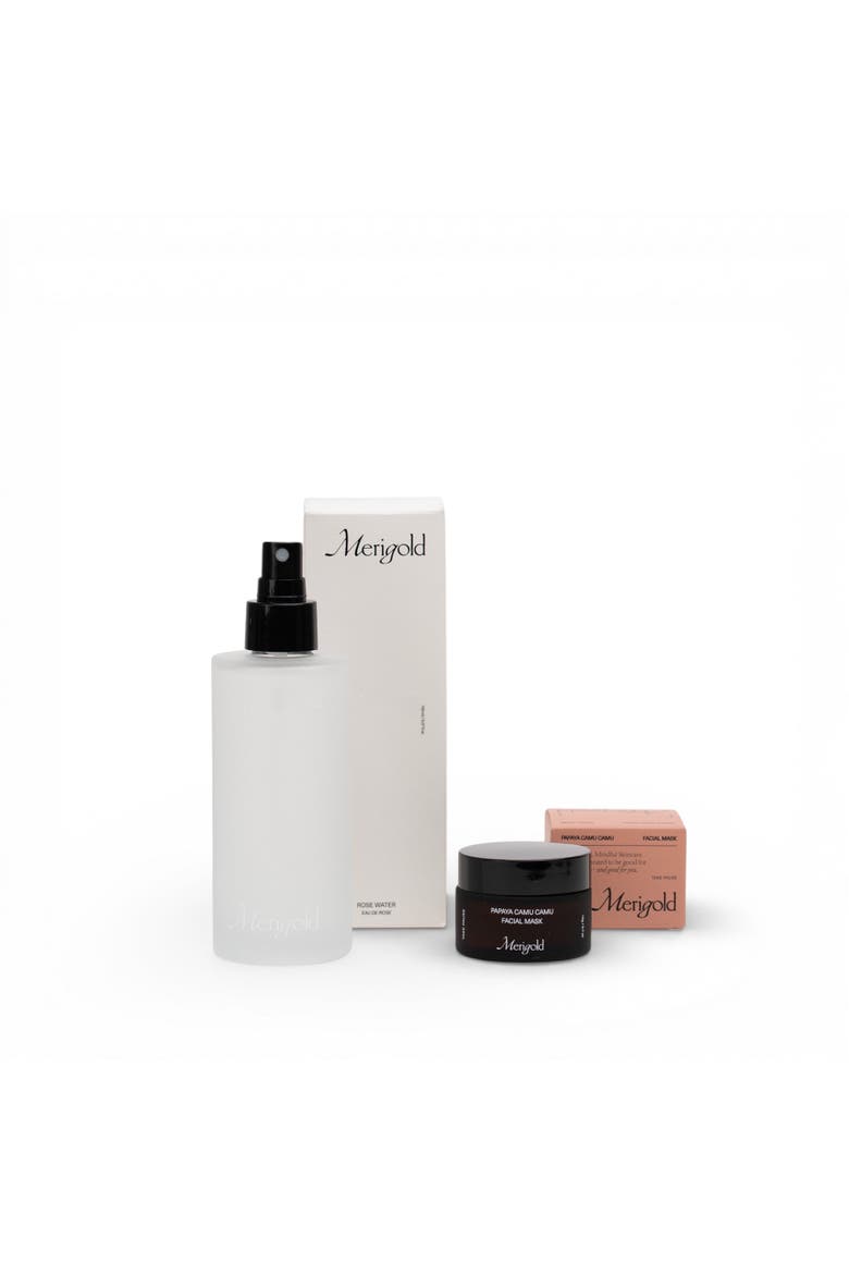 Rose Water and Papaya Camu Camu Mask Bundle, Main, color, White