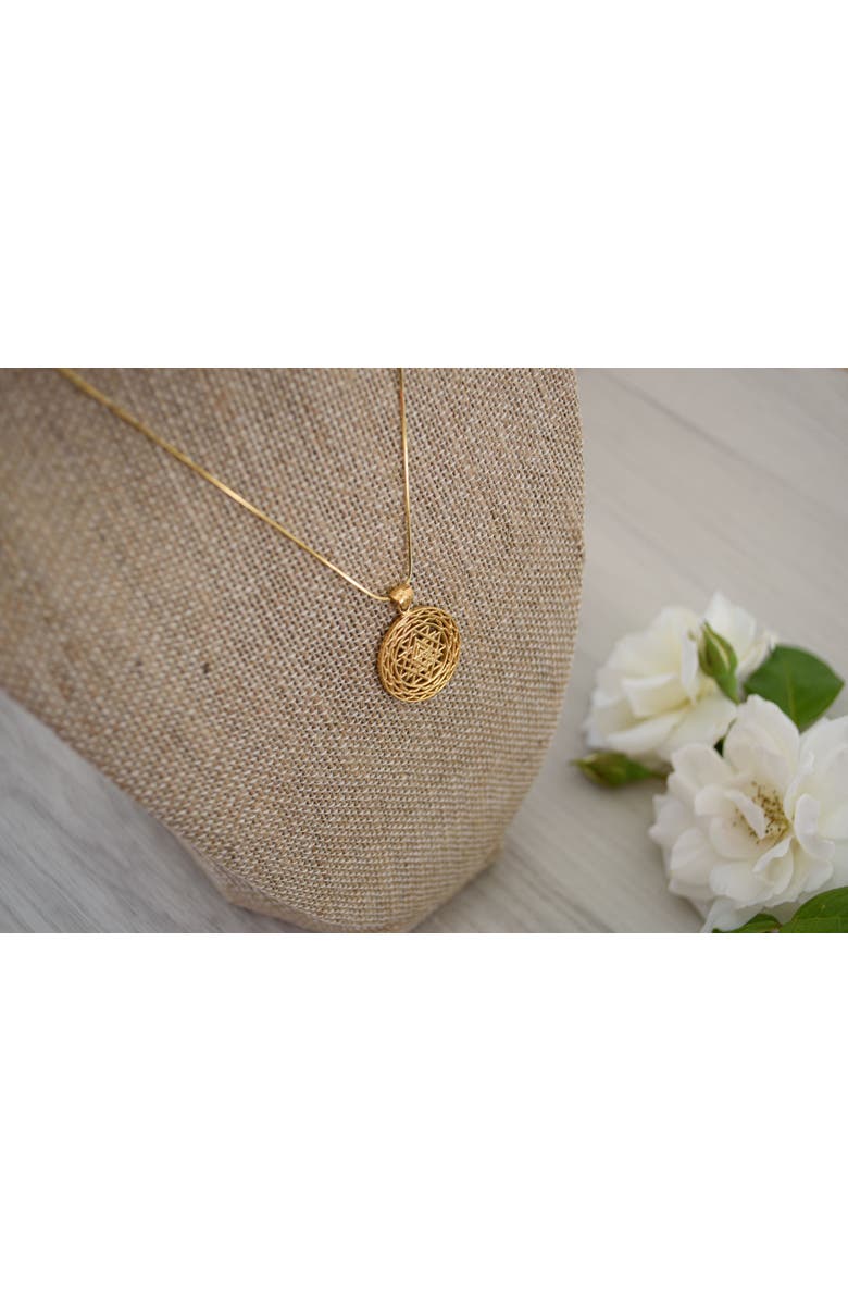 Seven Saints Sri Yantra Supreme Manifestor Necklace, Alternate, color, Gold