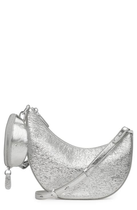 mini duo crinkle metallic leather crossbody bag