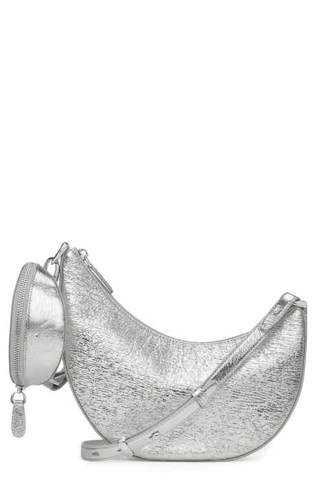mini duo crinkle metallic leather crossbody bag