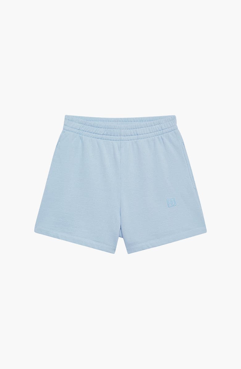 ANINE BING Framed Monogram Kam Short, Alternate, color, Pale Blue