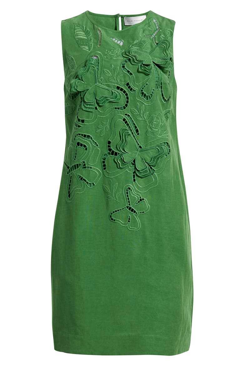 The Isabella Embroidered Sleeveless Dress, Alternate, color, PARADISE GREEN