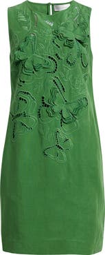Elie Tahari The Isabella Embroidered Sleeveless Dress