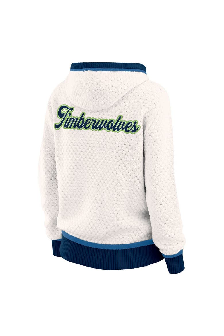 Women's WEAR by Erin Andrews Cream Minnesota Timberwolves Plus Size Hoodie Sweater, Alternate, color, Cream
