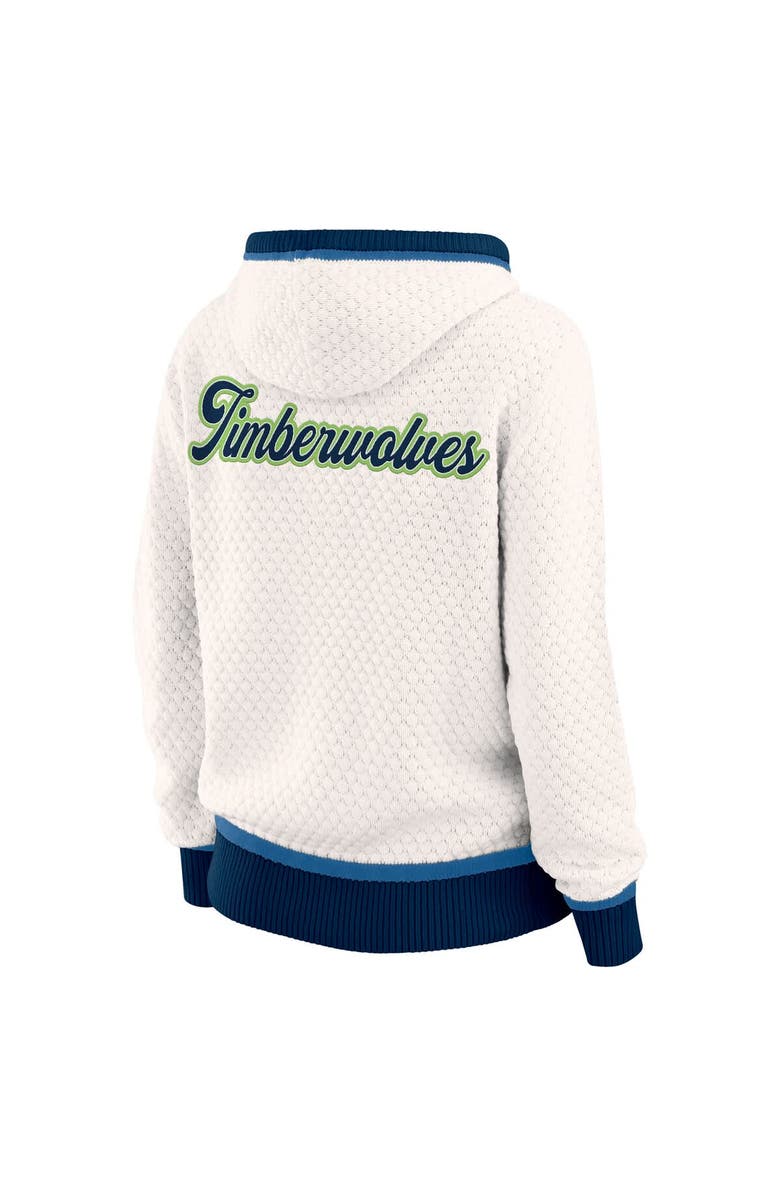 WEAR by Erin Andrews Women's WEAR by Erin Andrews Cream Minnesota Timberwolves Plus Size Hoodie Sweater, Alternate, color, Cream