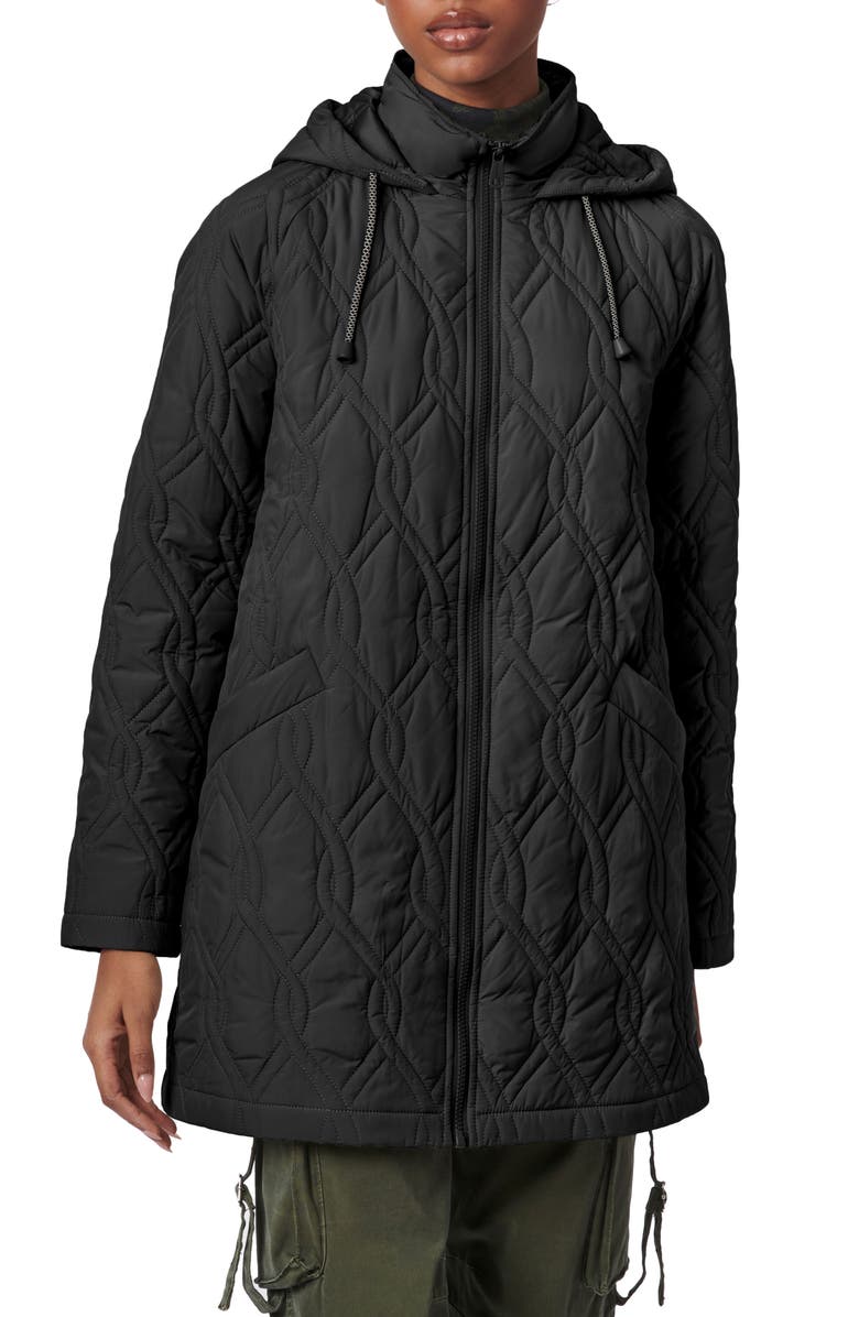 Bernardo Arboretum Onion Quilted Hooded Jacket, Main, color, 