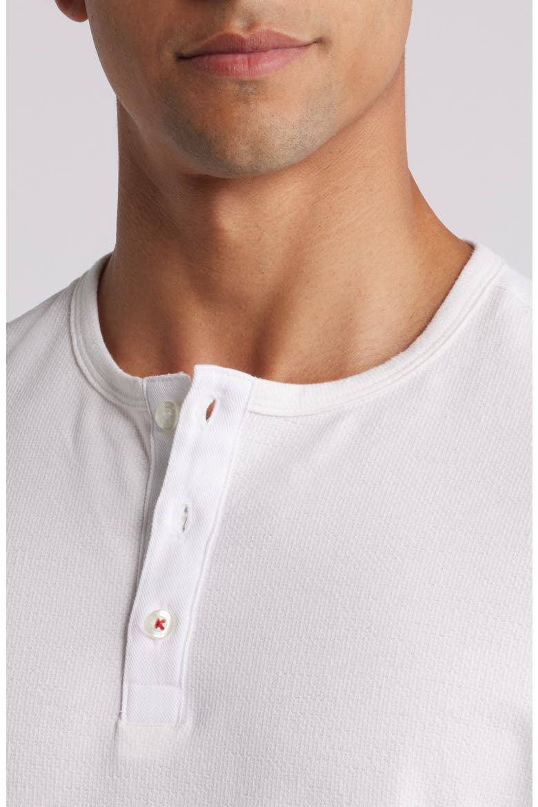 Cotton Blend Slub Piqué Henley, Alternate, color, WHITE