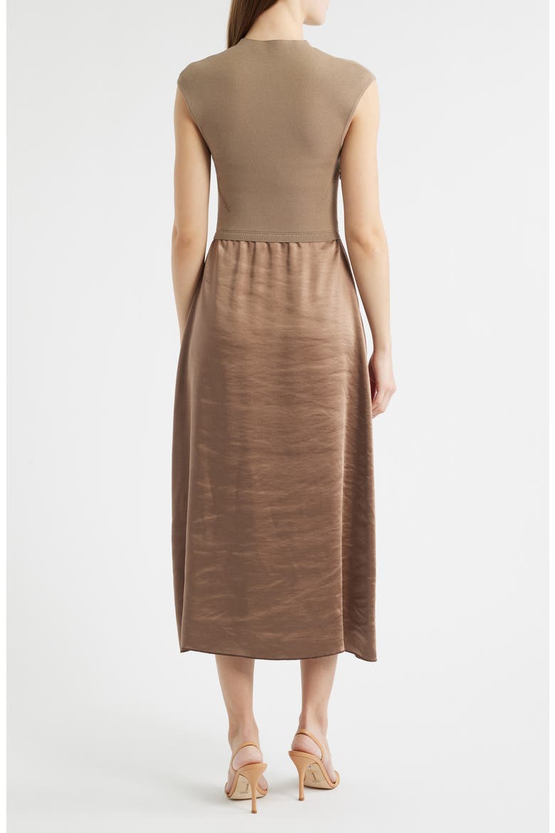 Ferdolini Mixed Media Midi Dress, Alternate, color, OPEN BRN