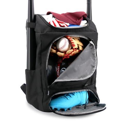 Athlete Multi Sports Backpack with Shoe Compartment Bat Holders and Night Visibility