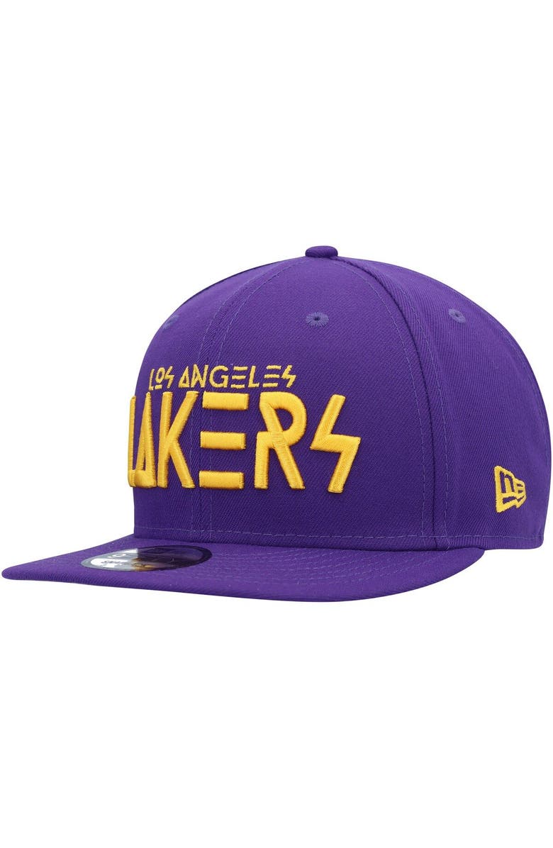 New Era Men's New Era Purple Los Angeles Lakers Rocker 9FIFTY Snapback Hat, Alternate, color, 