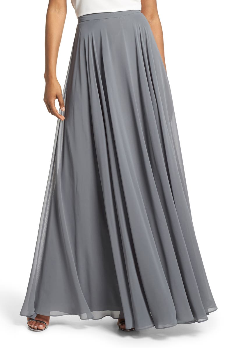 Jenny Yoo Hampton Long A-Line Chiffon Skirt, Main, color, 