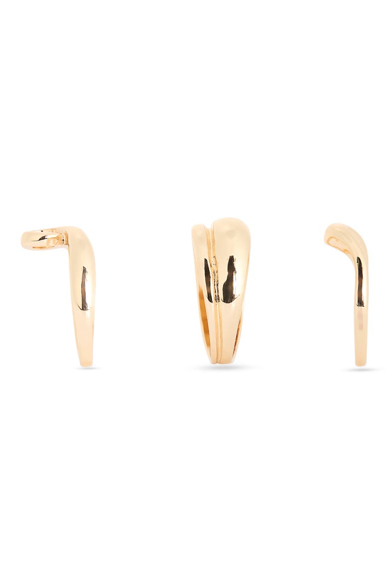 Set of 3 Curve Rings, Alternate, color, GOLD