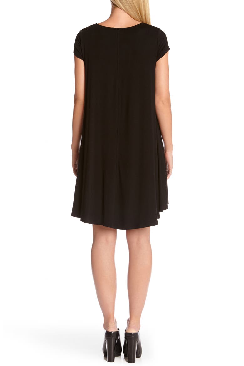 Maggie Cap Sleeve Trapeze Dress, Alternate, color, BLACK