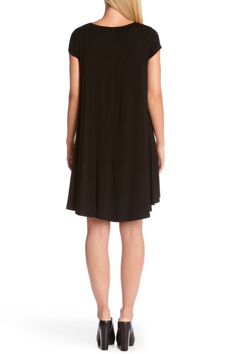 Karen Kane Maggie Cap Sleeve Trapeze Dress, Alternate, color, Black