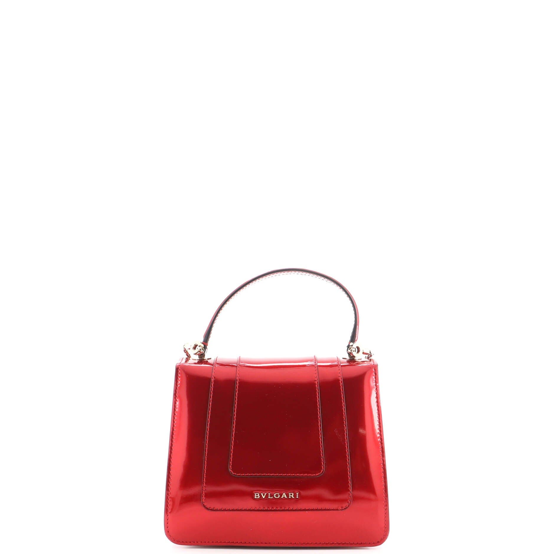 Serpenti Forever Top Handle Bag Patent Small, Alternate, color, Metallic Silver