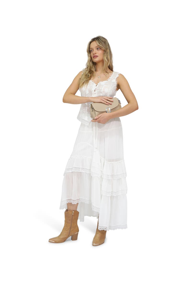 Wanderlace Ruffle Skirt, Alternate, color, White