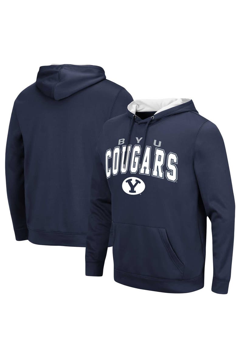 COLOSSEUM Men's Colosseum Navy BYU Cougars Resistance Pullover Hoodie, Main, color, 