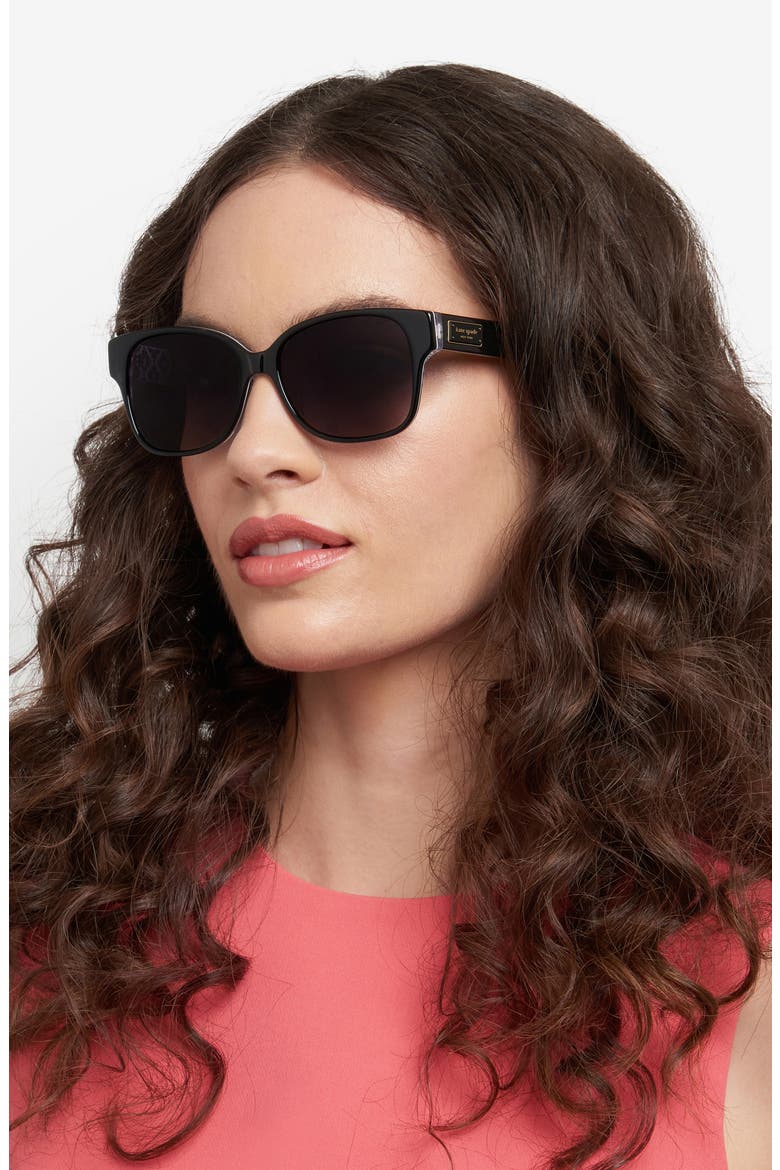 trulee 55mm gradient polarized square sunglasses, Alternate, color, BLACK/ GREY SF POLAR