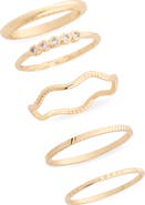 NORDSTROM RACK Set of 5 Skinny Texture Band Rings