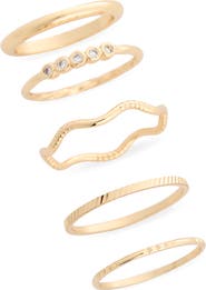 NORDSTROM RACK Set of 5 Skinny Texture Band Rings
