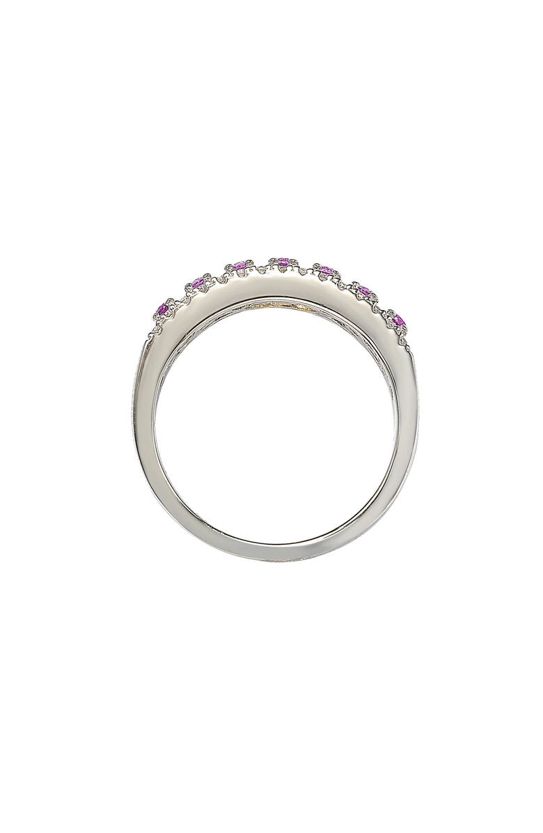 SUZY LEVIAN Sterling Silver Pavé Pink Sapphire & Lab Created White Sapphire Ring, Alternate, color,