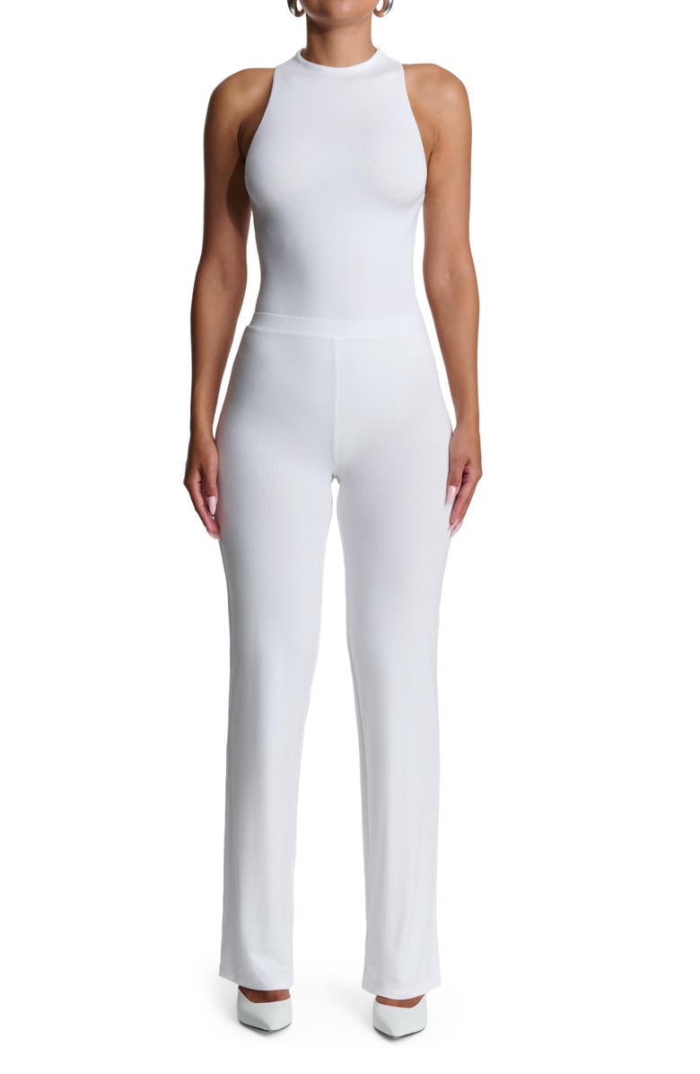 Naked Wardrobe Funnel Neck Sleeveless Bodysuit, Alternate, color, White