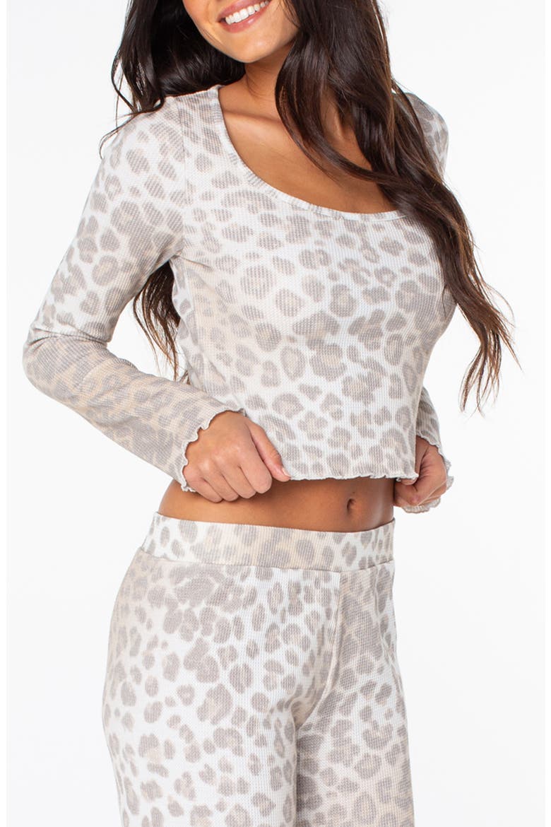 Waterside Long Sleeve Waffle Knit Tee, Alternate, color, VANILLA IC