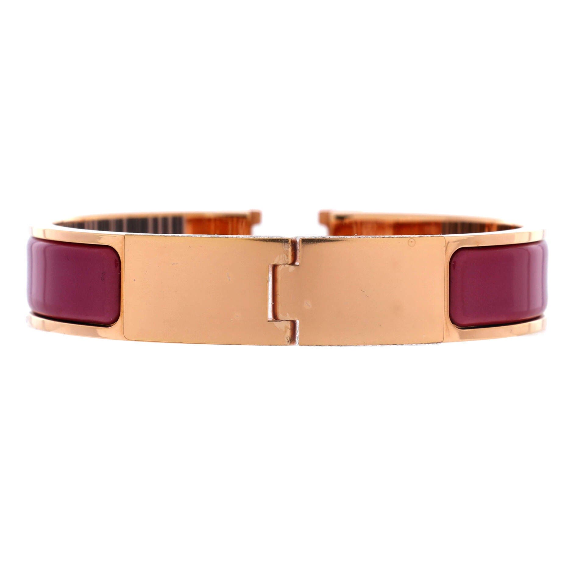 Pre-Owned Hermes Clic H Bracelet Enamel Narrow, Alternate, color, Purple