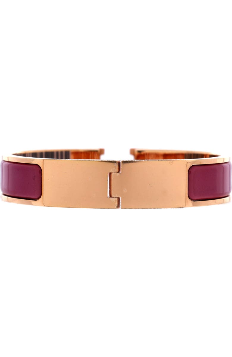 Pre-Owned Hermes Clic H Bracelet Enamel Narrow, Alternate, color, Purple