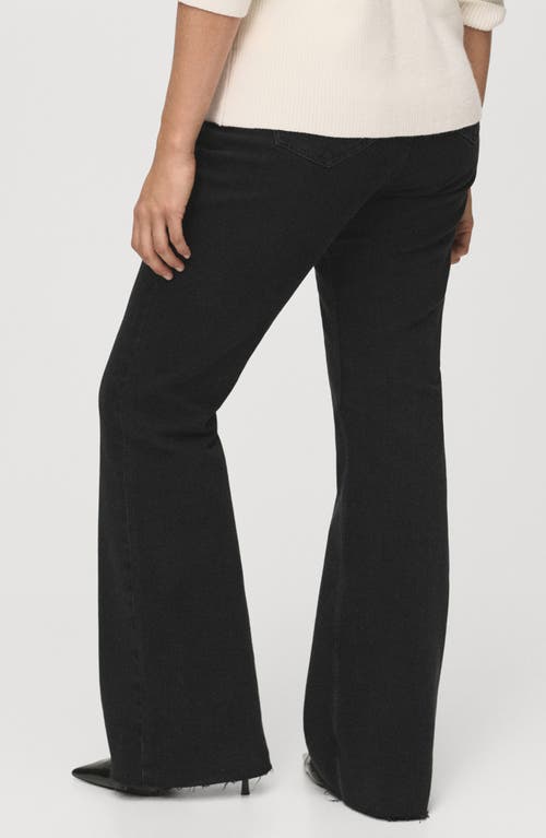 Mango Fiona Mid Rise Flare Jeans In Black