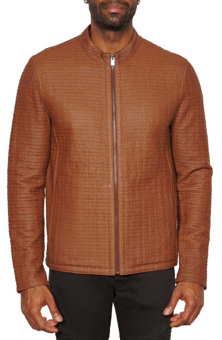 Maceoo Perforated Lambskin Leather Jacket, Alternate, color, 