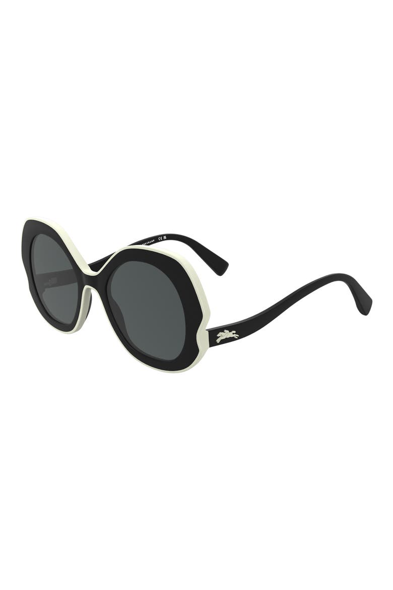 52mm Oval Sunglasses, Alternate, color, DARK GREY/ BLACK