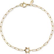 Anzie Love Letter Star of David Mini Paperclip Bracelet