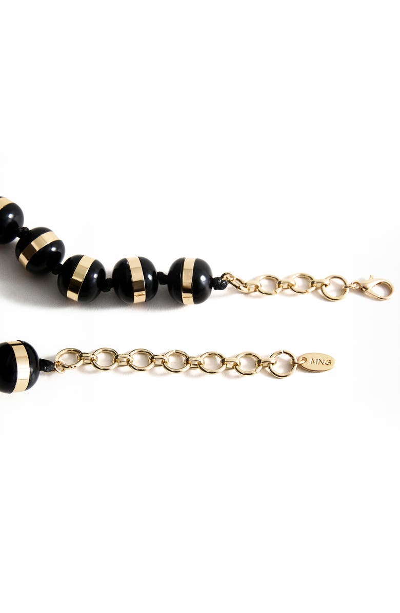 MANGO Banded Bead Necklace, Alternate, color, Black